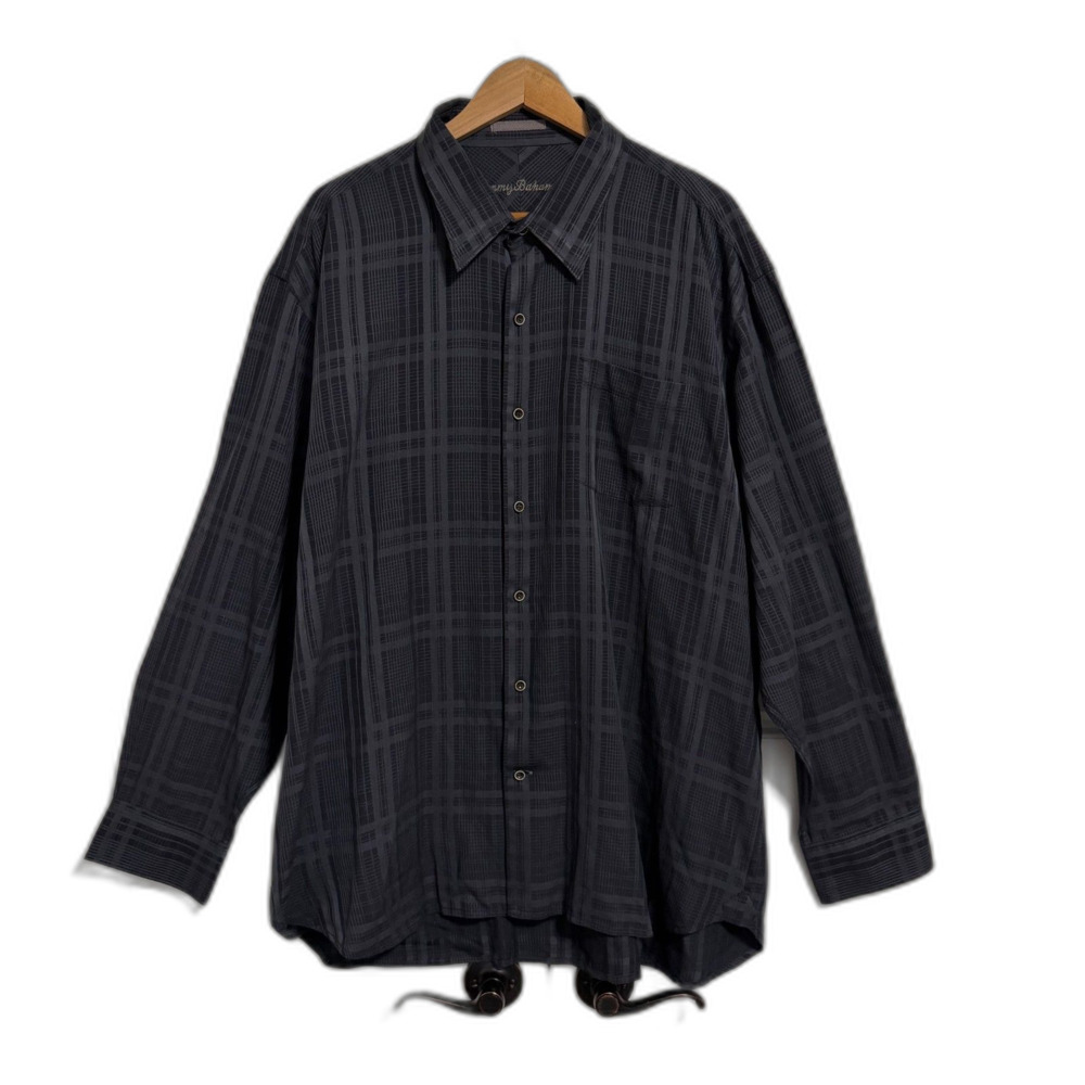 Tommy Bahama Mens XXL Blue Plaid Silk Blend‎ Short Sleeve Button Down Shirt